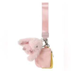 🆕Perfect Pair Yellow and Pink  Wallet Keychain with Bunny Pom Poms Charm🆕